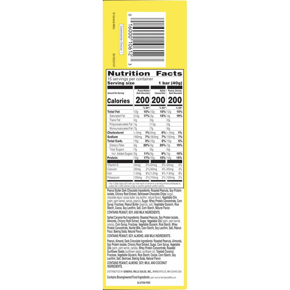 Nature Valley protein bars provide 10g protein per serving.