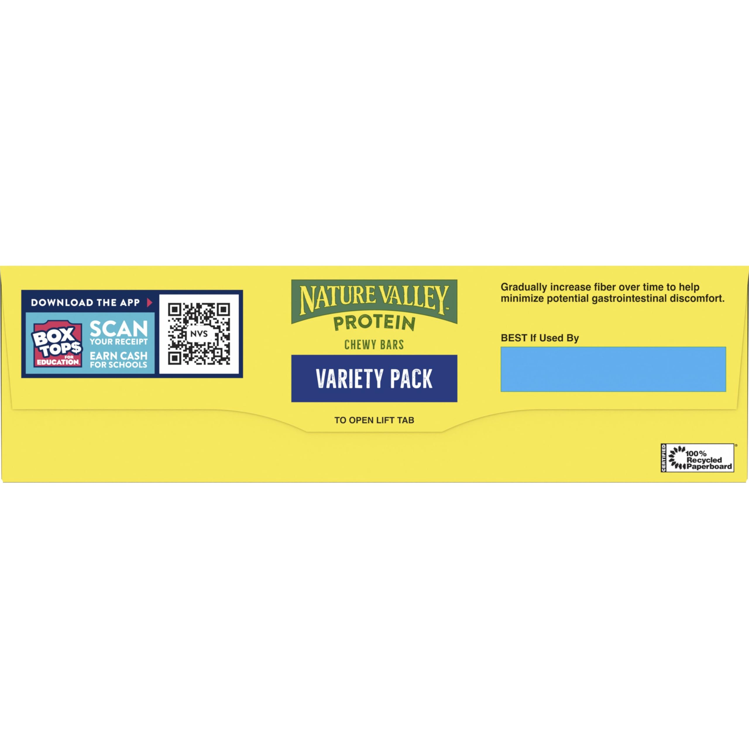 Nature Valley bars with no artificial flavors or colors in packaging.