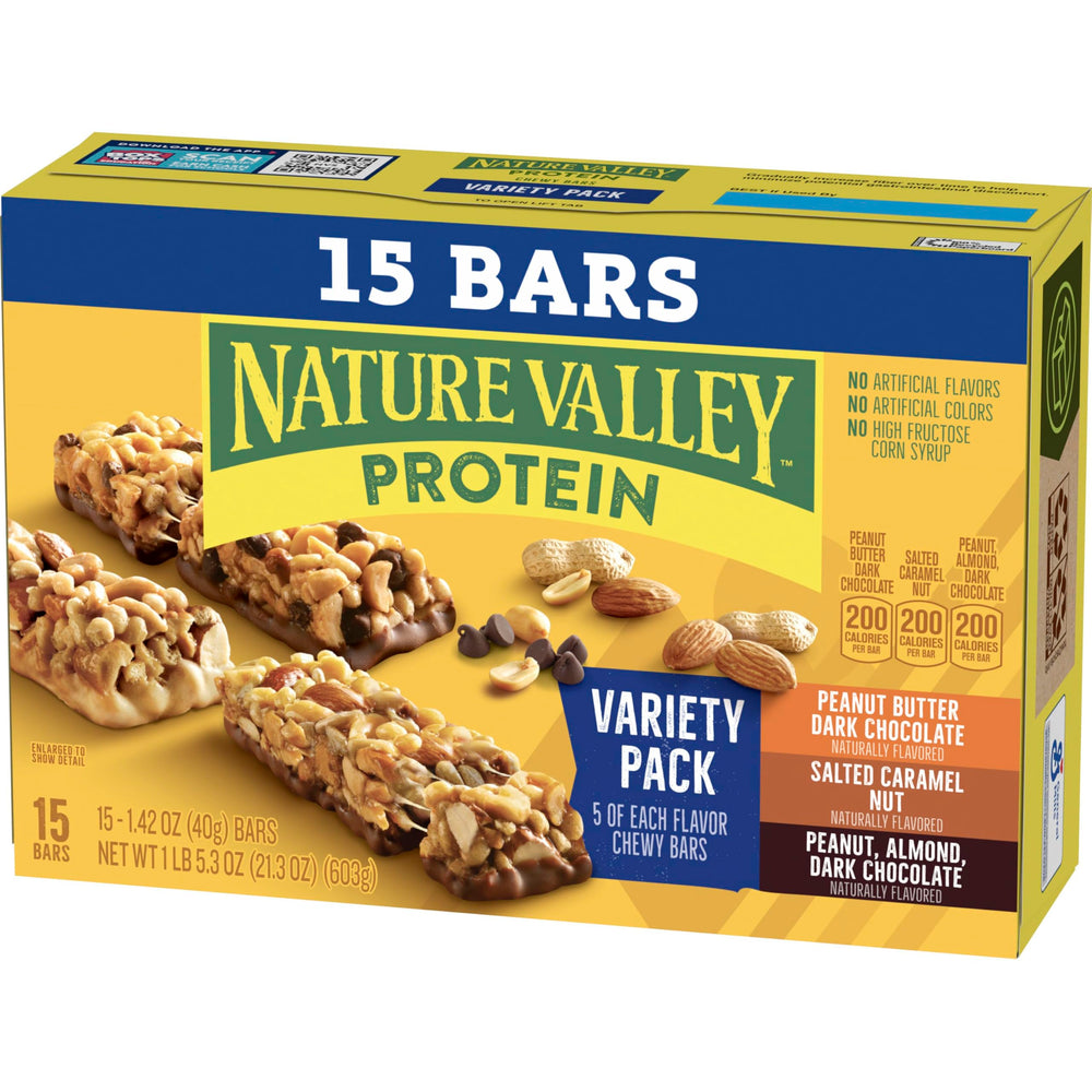 Nature Valley Salted Caramel Nut bar ideal for hiking or quick energy.