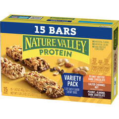 Nature Valley Salted Caramel Nut bar ideal for hiking or quick energy.