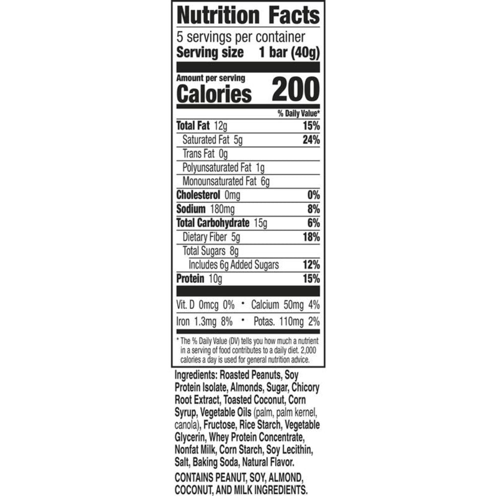 Nature Valley Protein Coconut Almond close-up showing roasted nuts and toasted coconut flavor