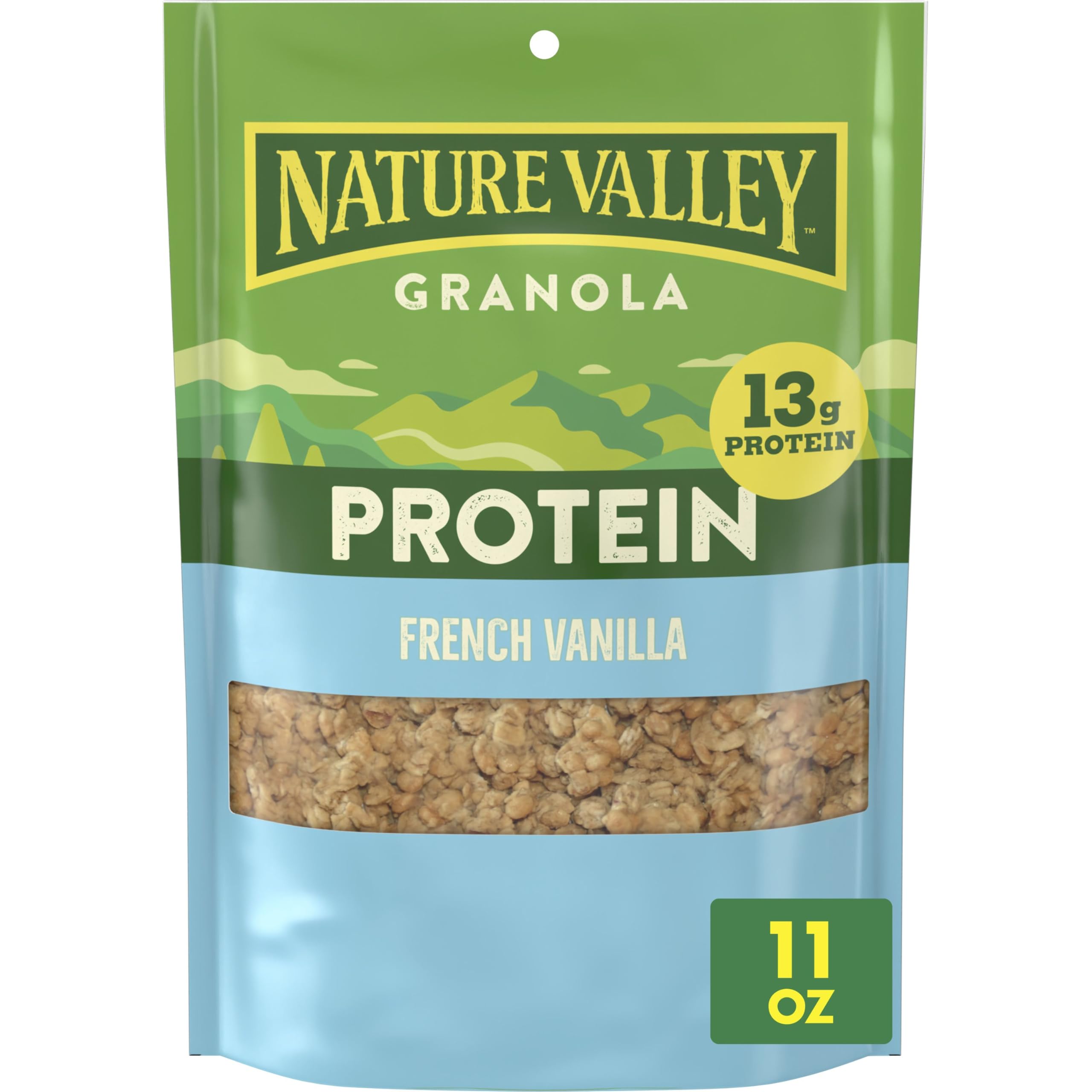 Nature Valley Protein Granola French Vanilla pouch for on-the-go snacking.