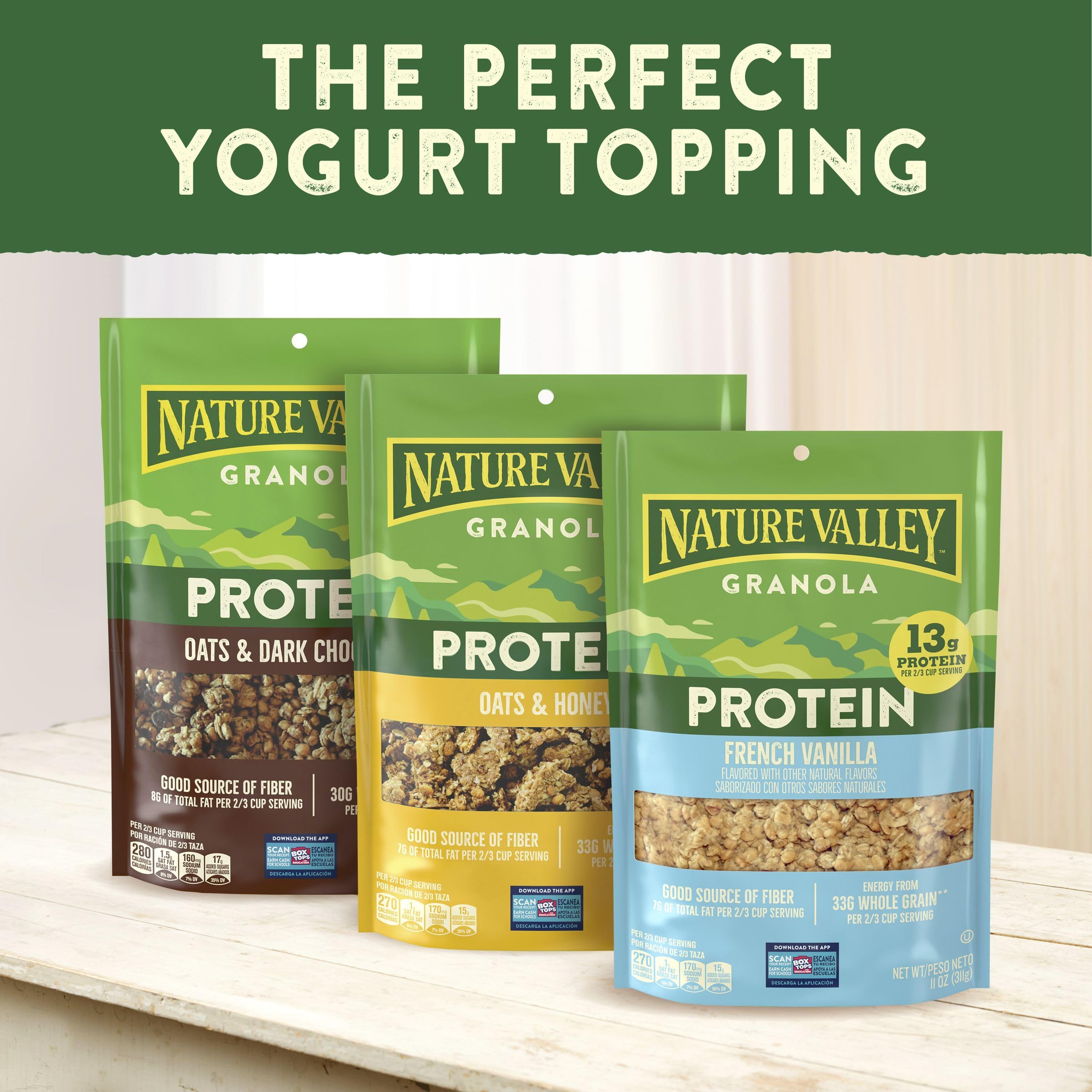 Nature Valley Protein Granola on-the-go snack shot for active families.