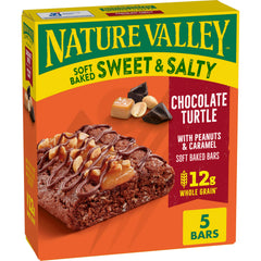 Nature Valley soft baked bars Chocolate Turtle packaging; convenient on the go snack