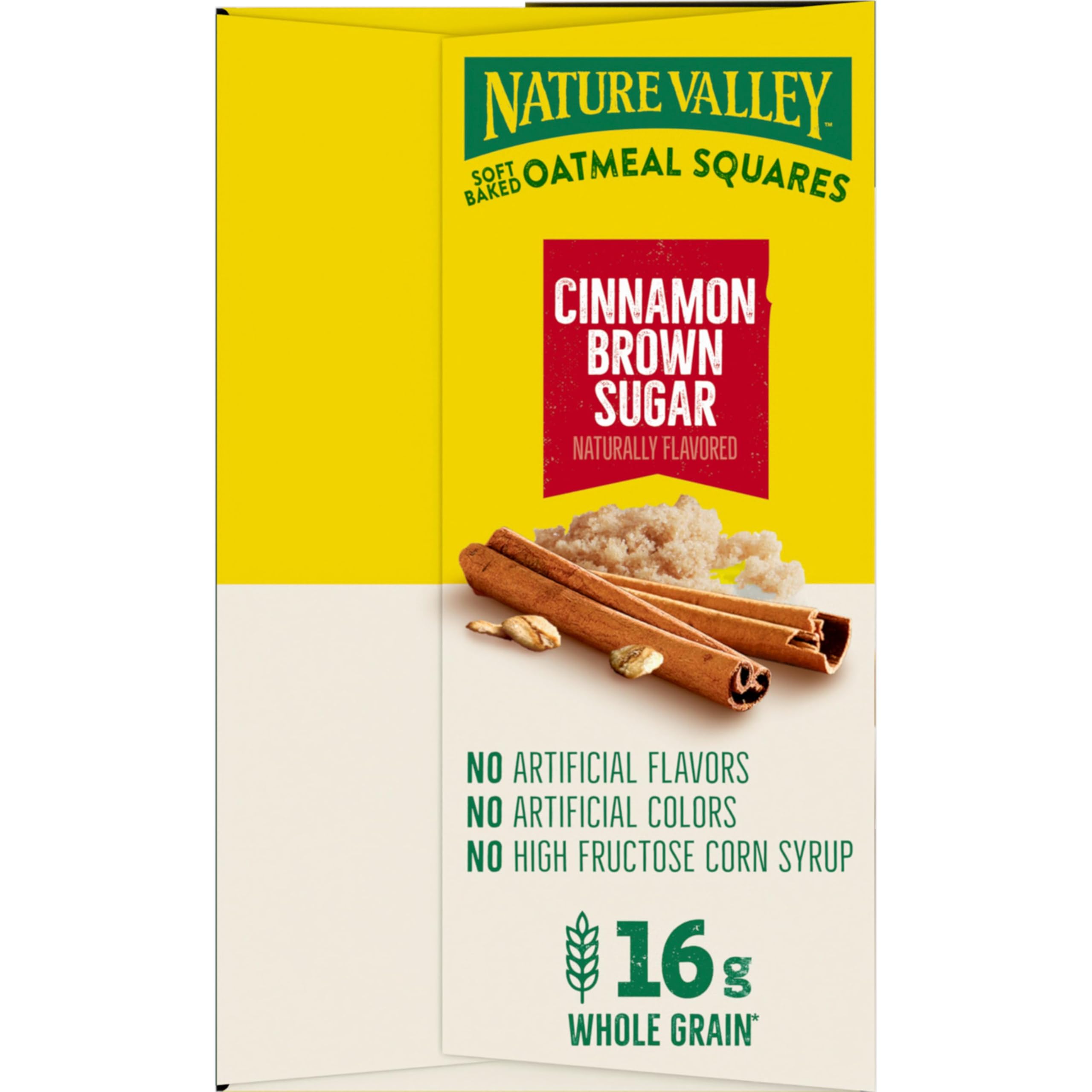 Nature Valley Soft Baked Oatmeal Squares nutrition panel image indicating whole grain content