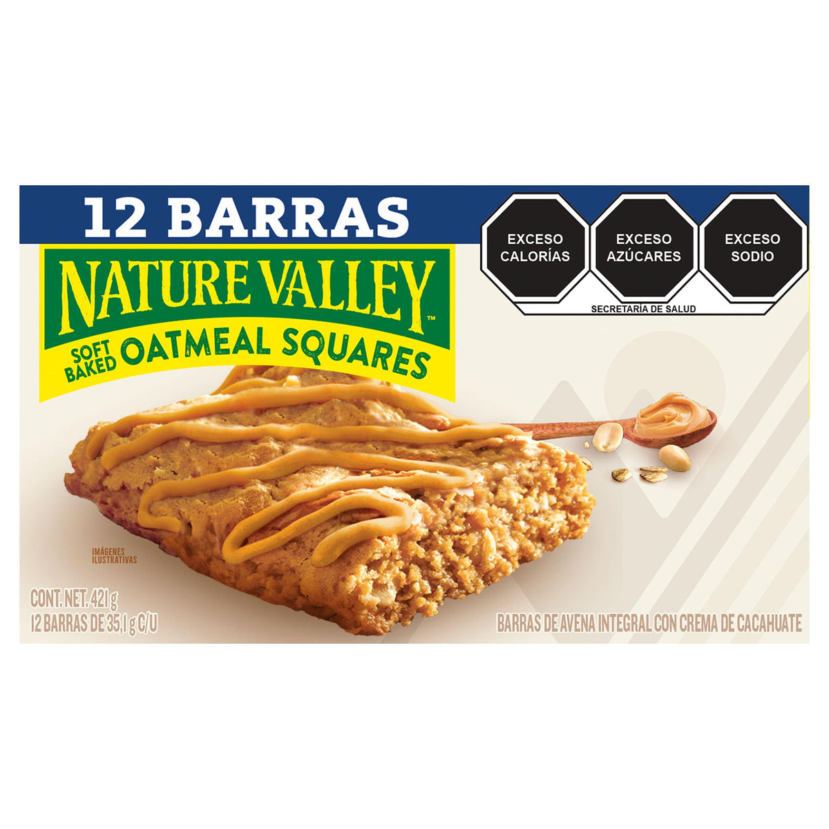Nature Valley Soft Baked Oatmeal Squares Peanut Butter packaging for on-the-go snacking