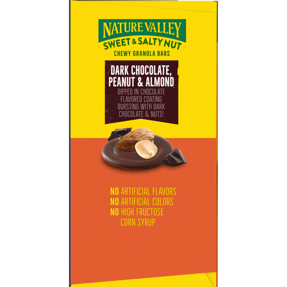 Nature Valley chocolate-coated chewy bars with nuts in a foil-dipped coating.
