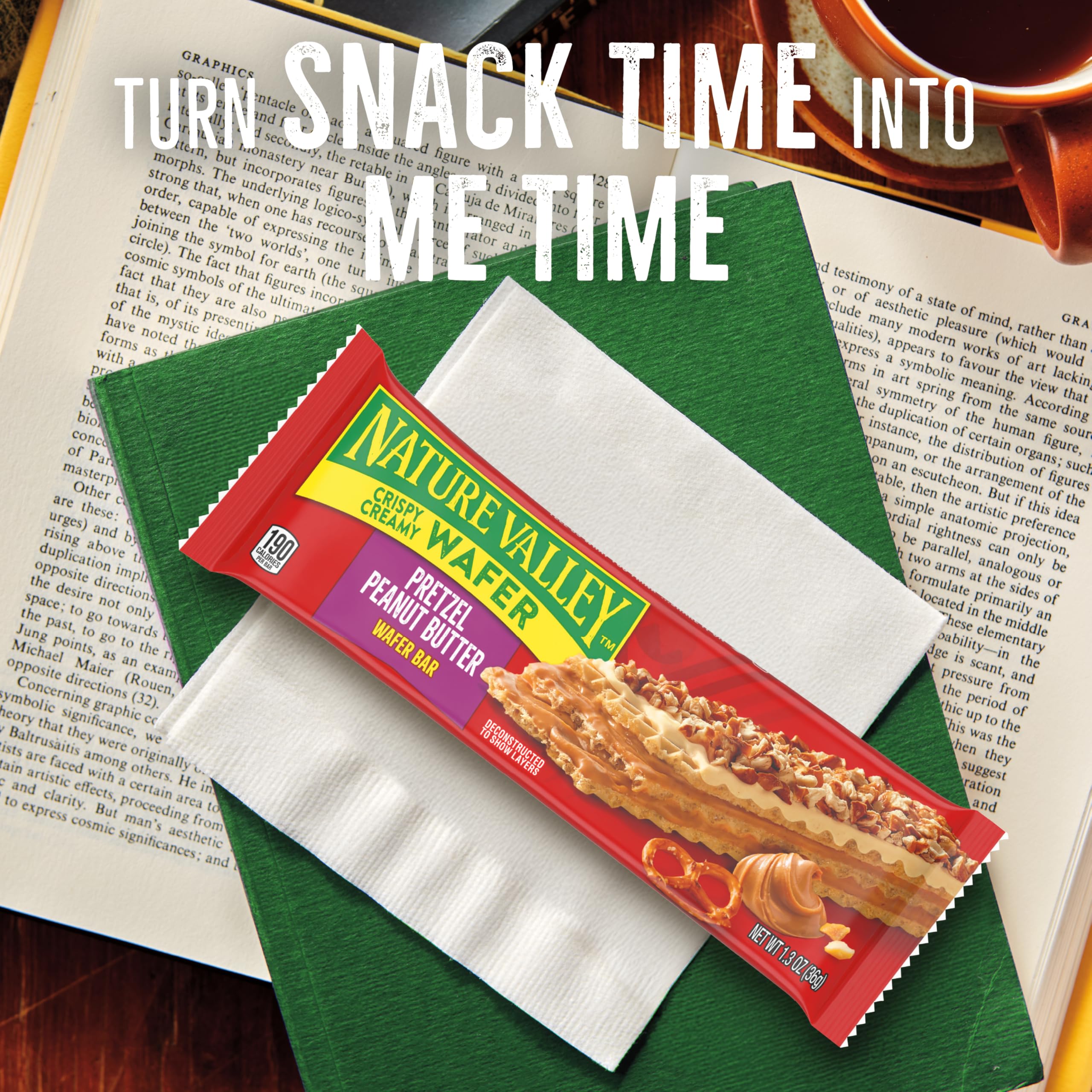 Nature Valley trail snack beside a backpack for outdoor adventures