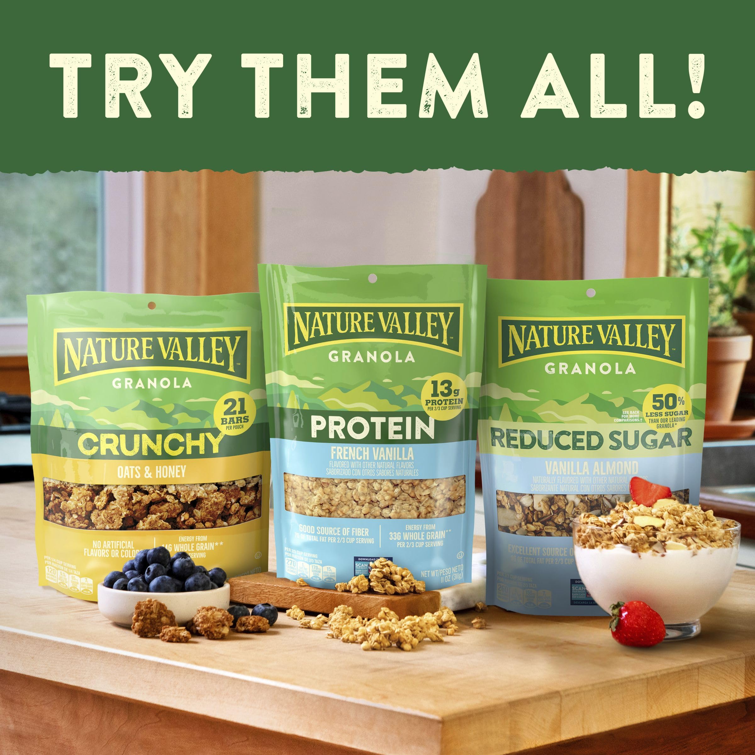 On-the-go snacking with Nature Valley Vanilla Almond reduced sugar granola
