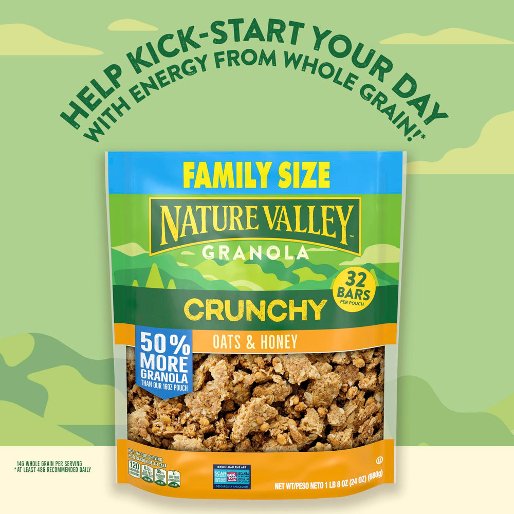 Nature Valley yogurt parfait topping showcases crunchy oats adding texture.
