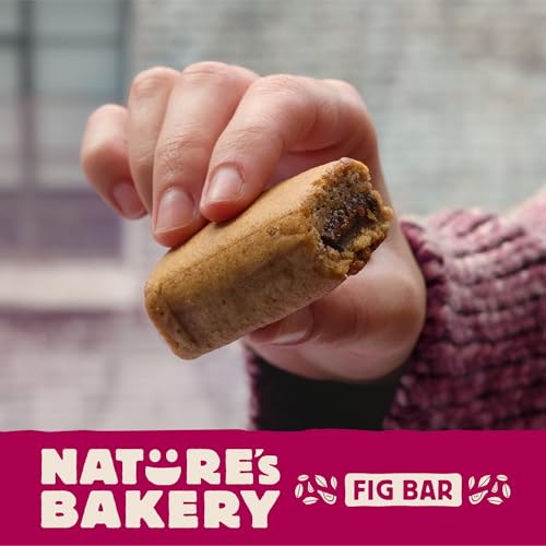 Nature's Bakery Raspberry Fig Bars packaged in neat 6-pack boxes.
