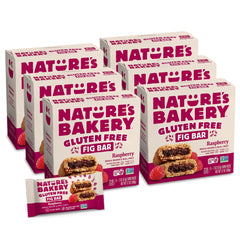 Nature's Bakery Raspberry Fig Bars on the go, real fruit flavor for quick energy.
