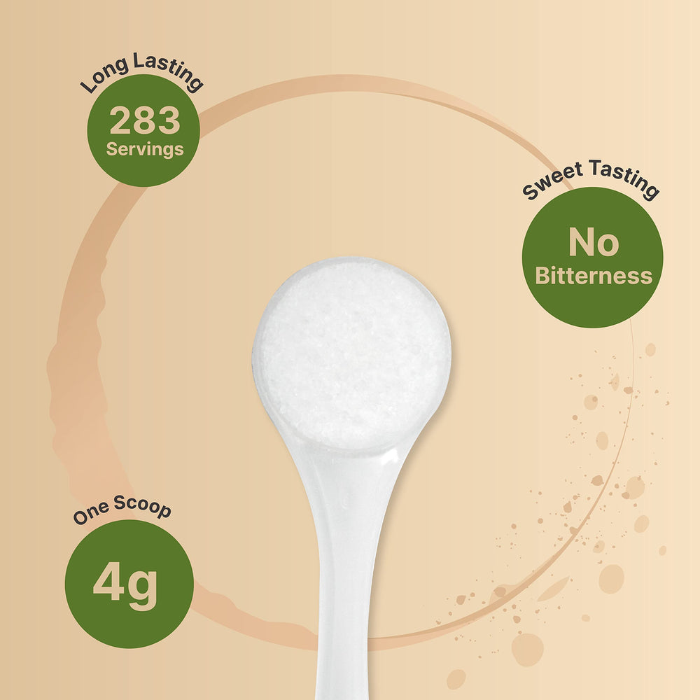 NatureBell Allulose in coffee cup, enhances sweetness with zero calories.