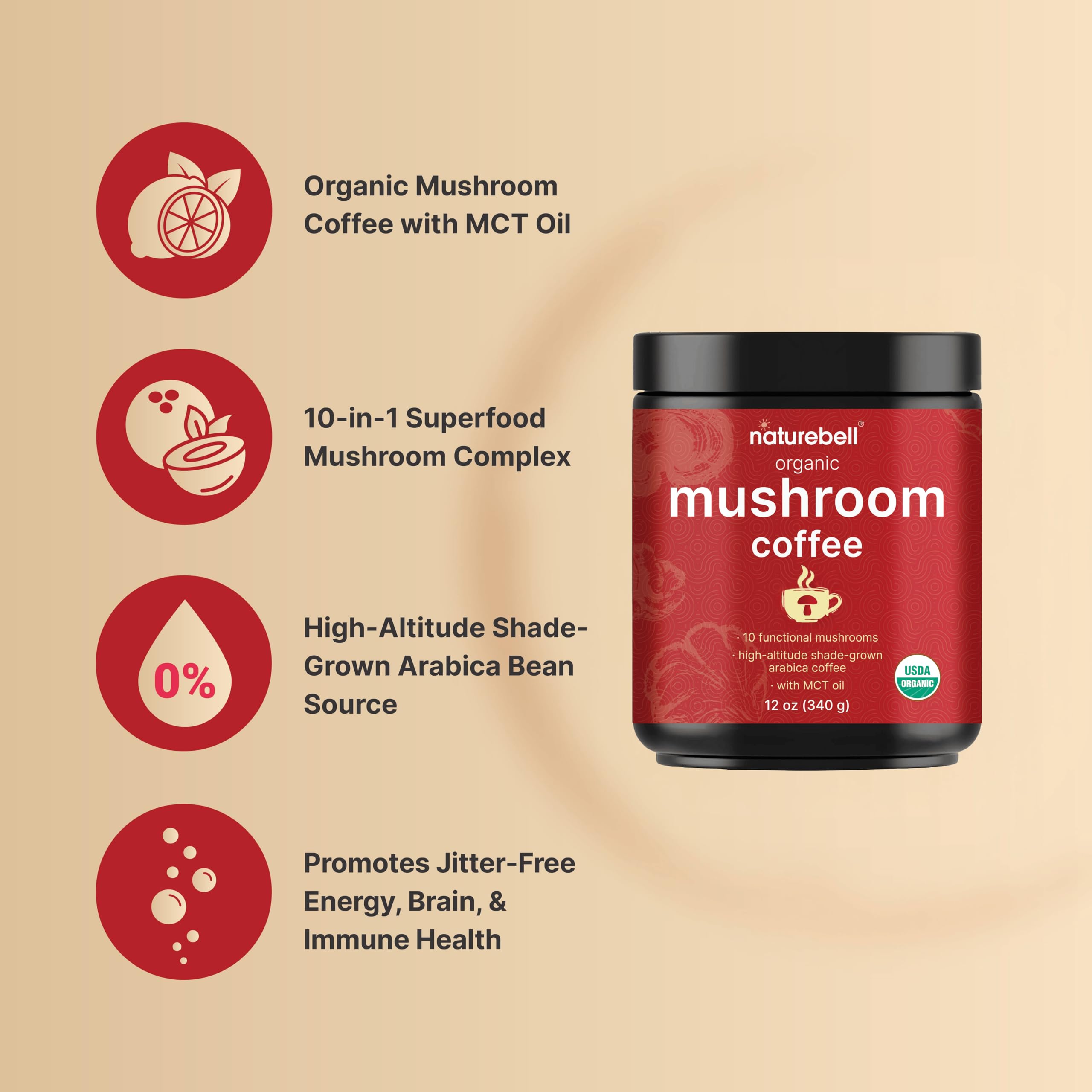 NatureBell coffee cup with crema and smooth flavor
