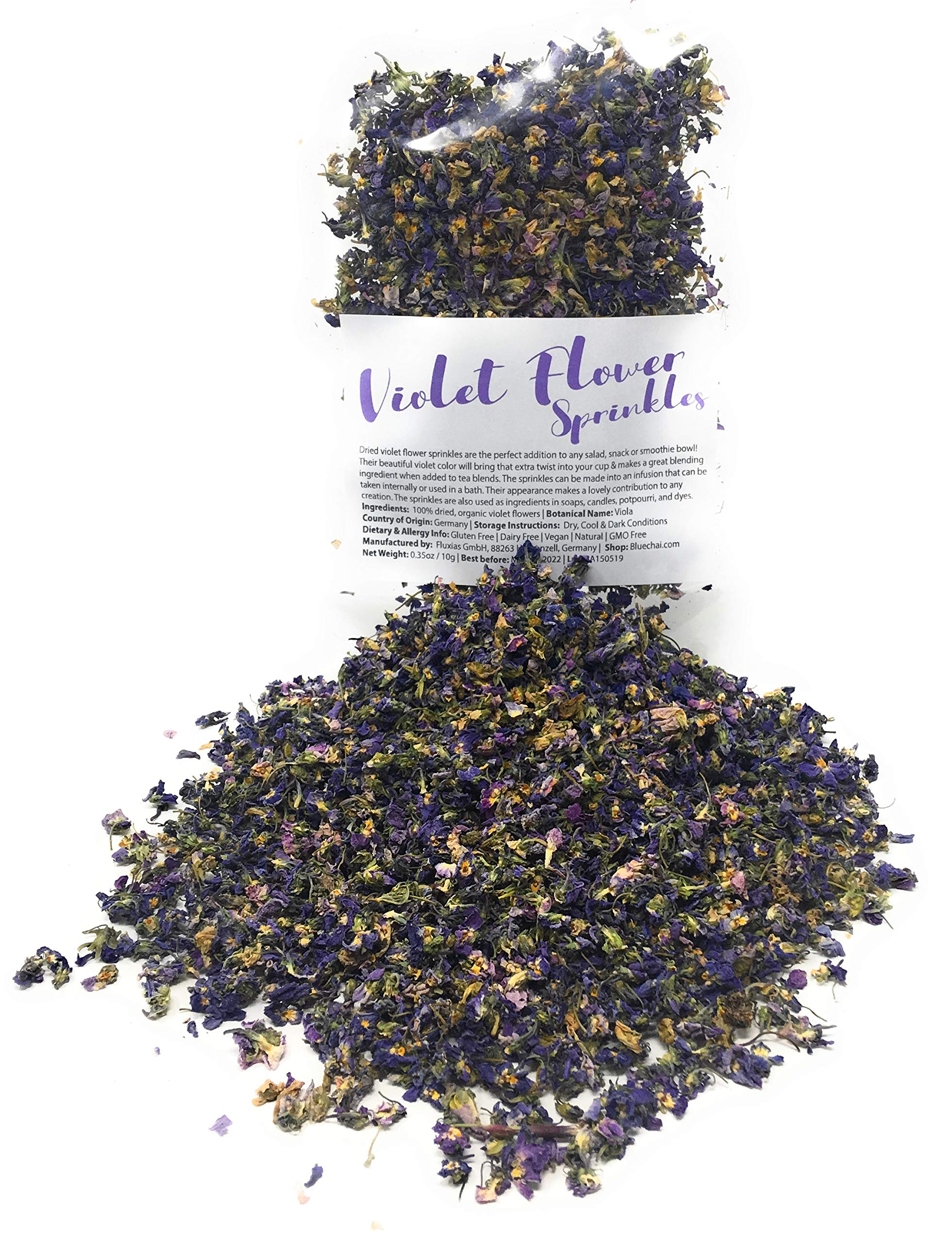 Naturegrail dried violet flowers close-up, enhancing color and aroma in dishes.