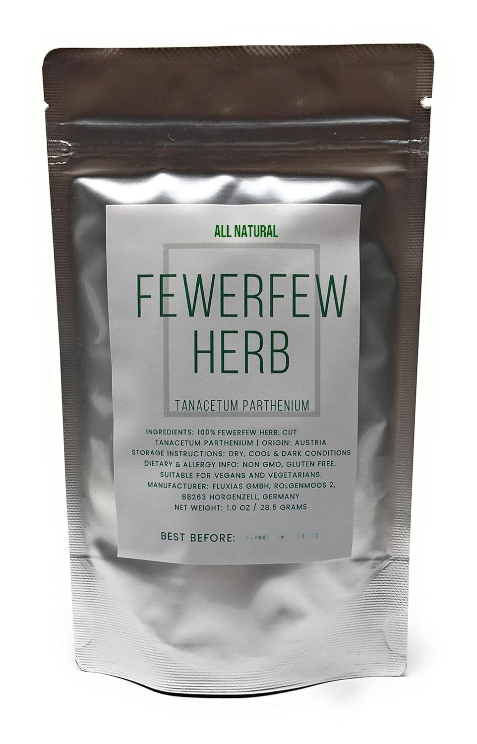 Naturegrail Feverfew vinegar infusion idea for subtle herbal flavor.