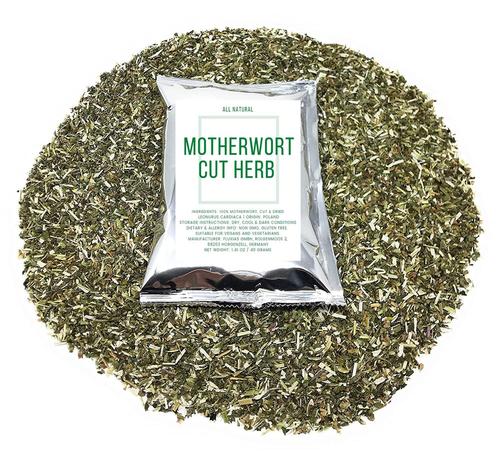 Naturegrail Motherwort Tea dried leaves on spoon ready to steep