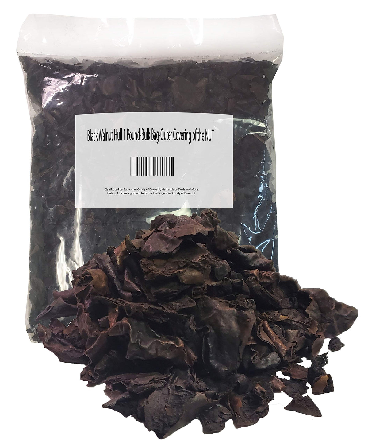 Naturejam black walnut hull bulk bag showing the outer covering for bulk sourcing.