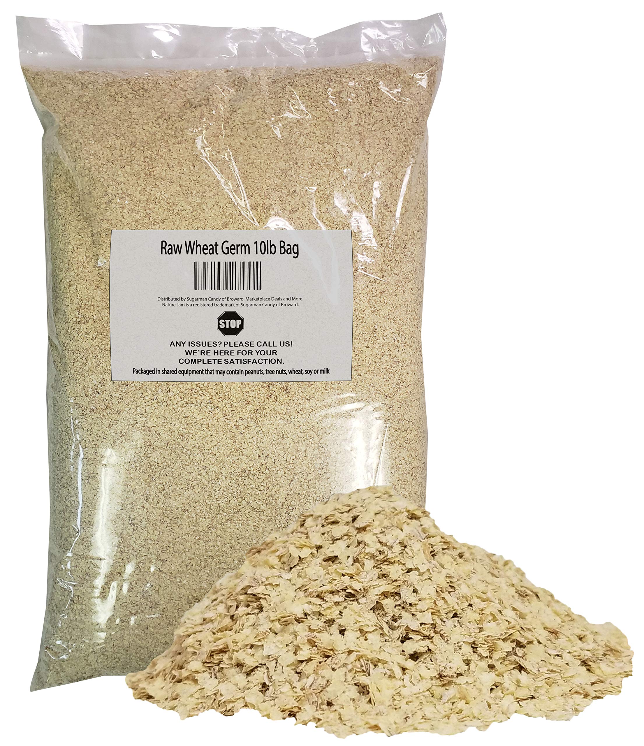 NatureJam RAW Wheat Germ bulk bag shown for freshness and ease of use.