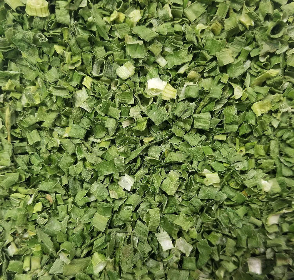 Naturejam freeze-dried chives sprinkled on a dish for instant flavor boost