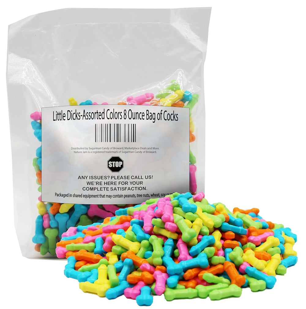Naturejam funny bachelorette candy bag on party table, ideal as a laughter-filled decoration and favor.