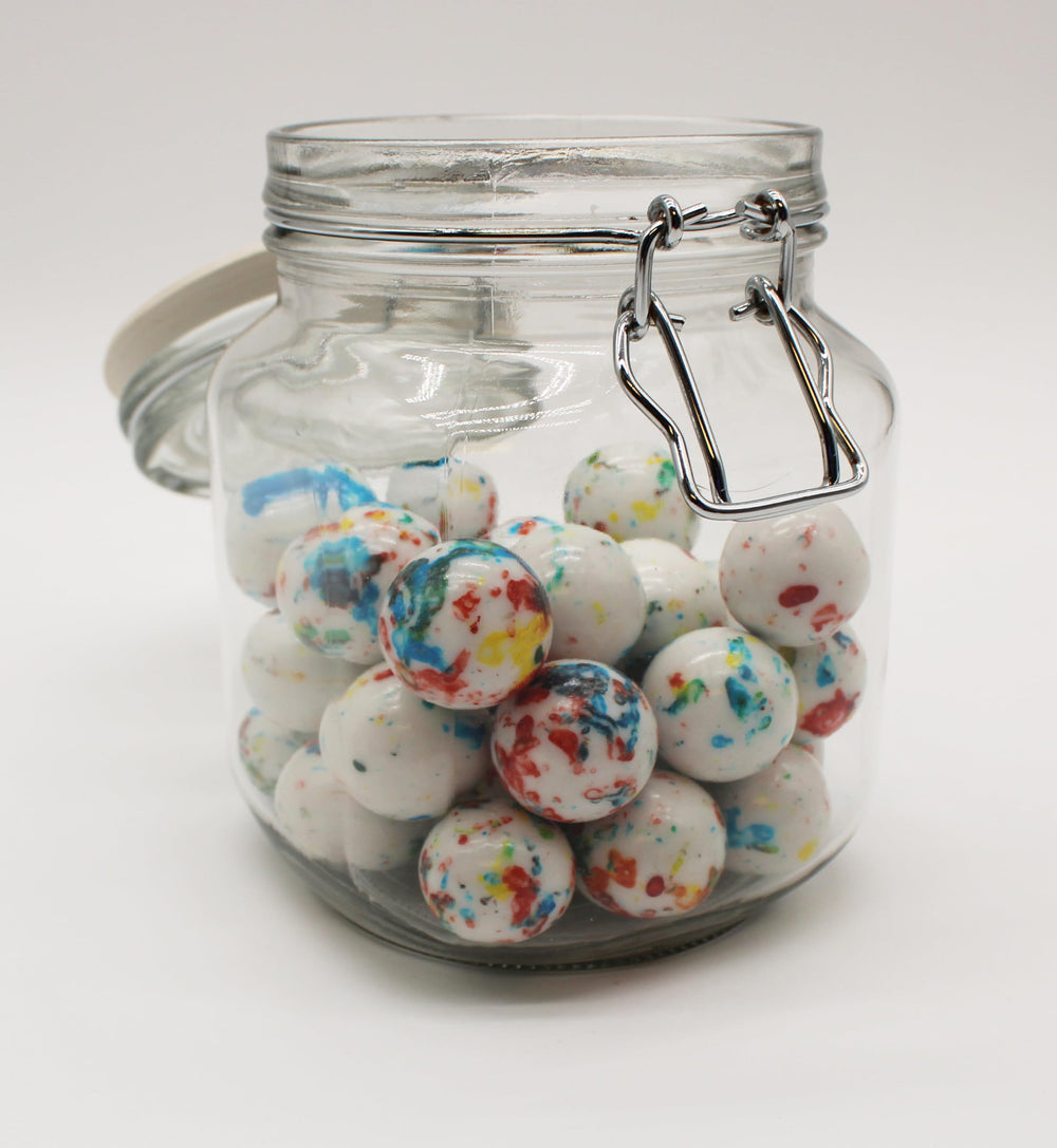 Naturejam party display featuring psychedelic jawbreakers adding color to celebrations