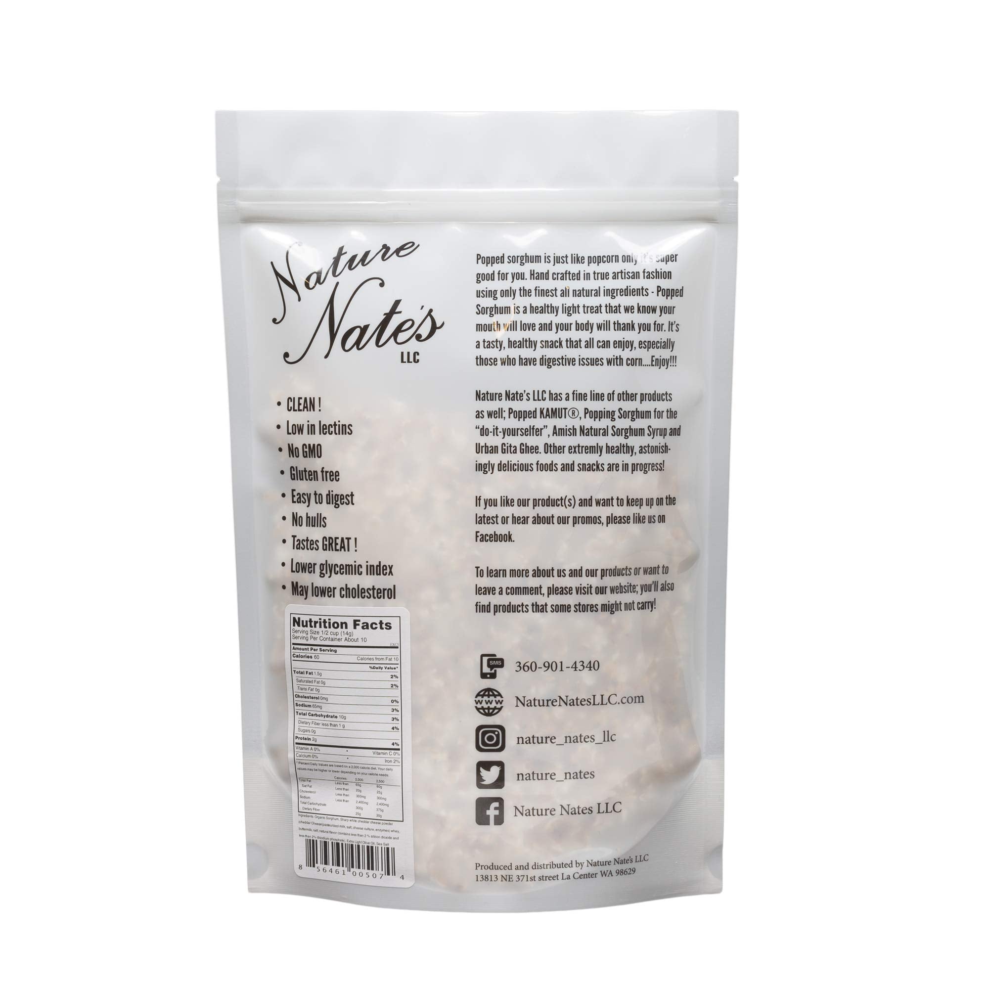 Serving bowl of Nature Nate's sorghum ready for a quick, protein-rich snack.