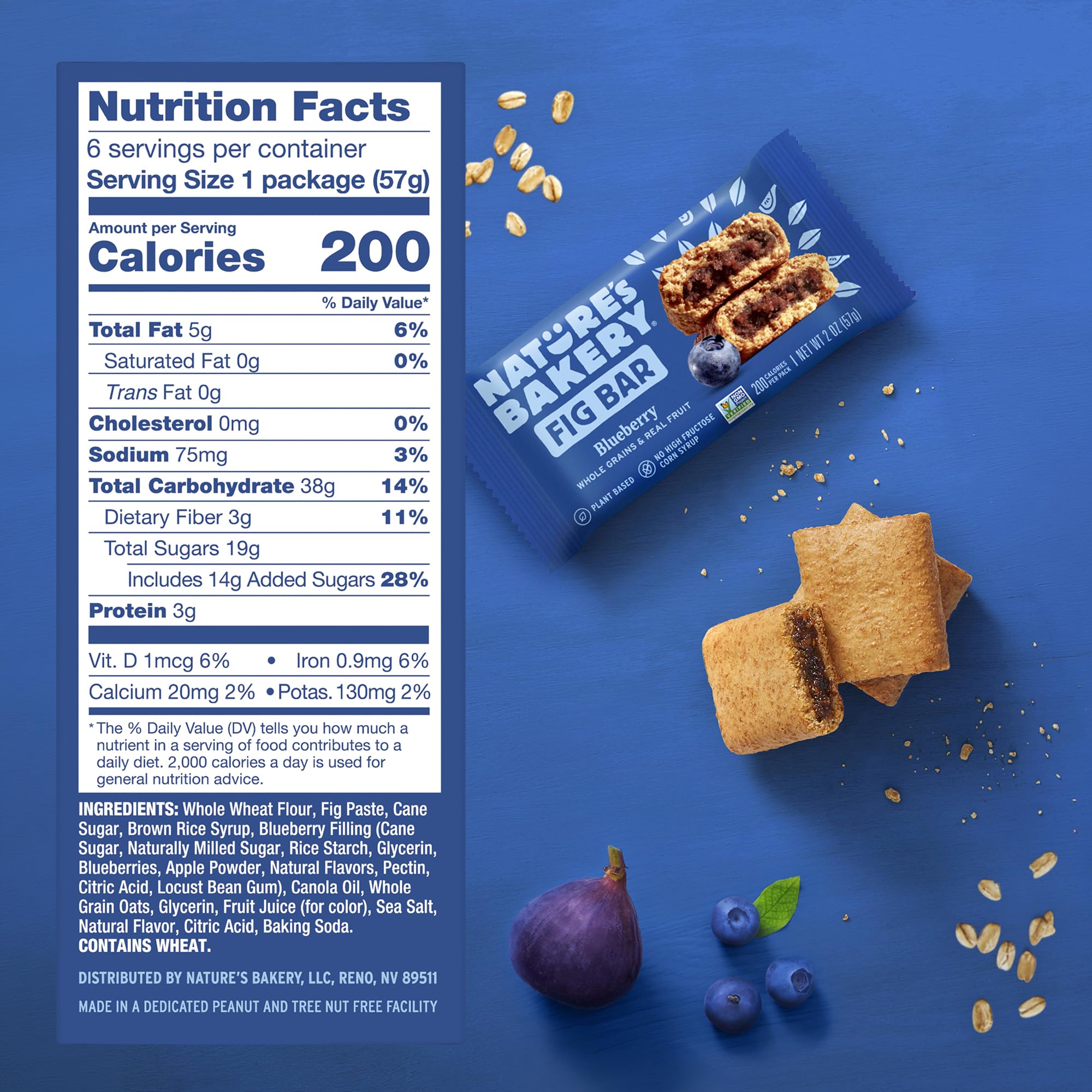 Nature's Bakery Blueberry Fig Bars twin-pack display for families.