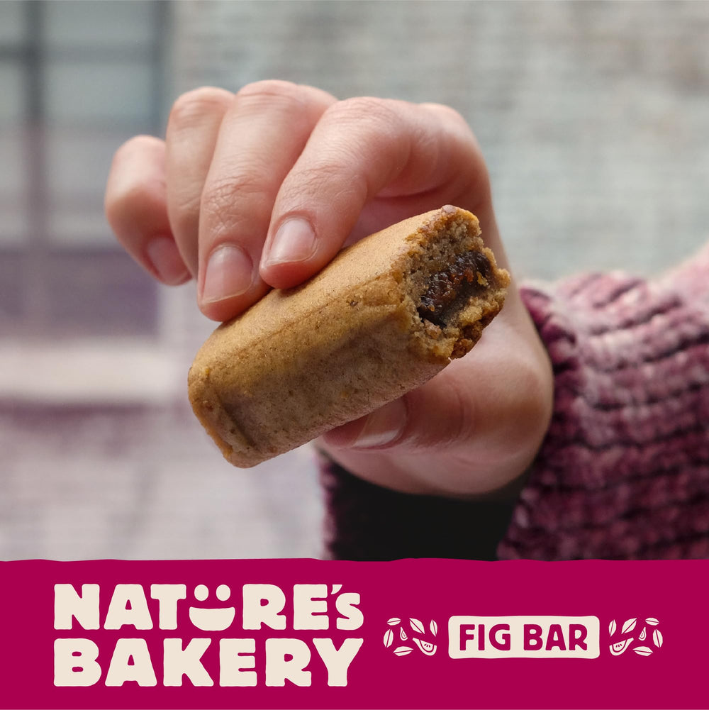 Box of six Nature's Bakery twin packs on kitchen counter.