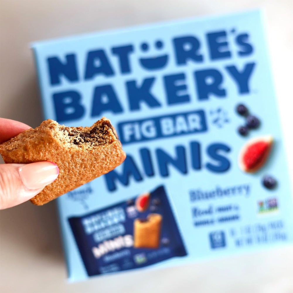 Nature's Bakery Fig Bar Minis blueberry flavor delivers real fruit taste.
