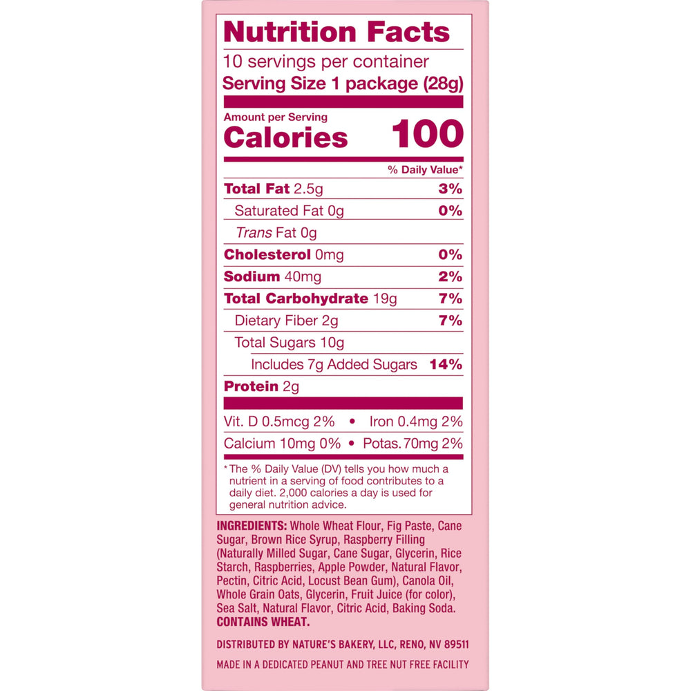 Close-up of Raspberry Fig Bar Minis in pack showing easy grab-and-go bars