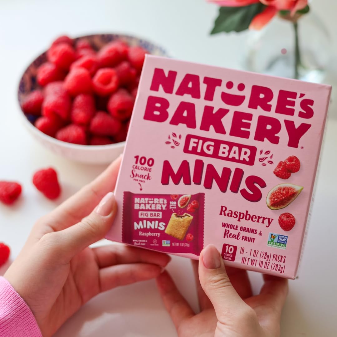 Kosher-certified Raspberry Fig Bar Minis with whole grains