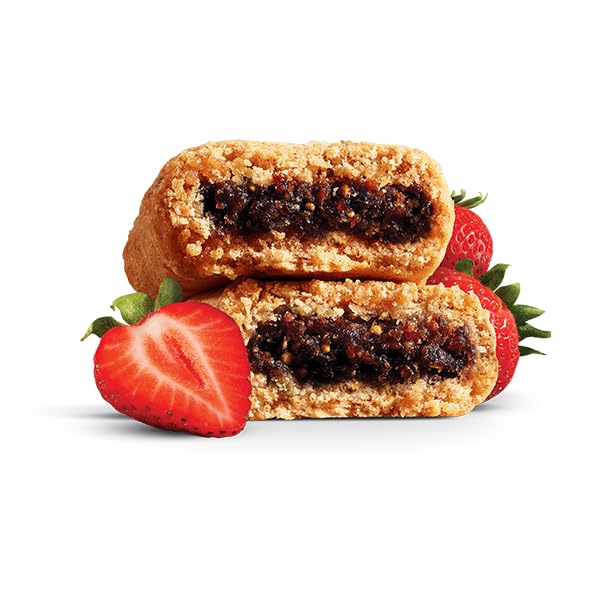 Nature's Bakery strawberry fig bars dairy-free and nut-free packaging for allergy-friendly snacking.