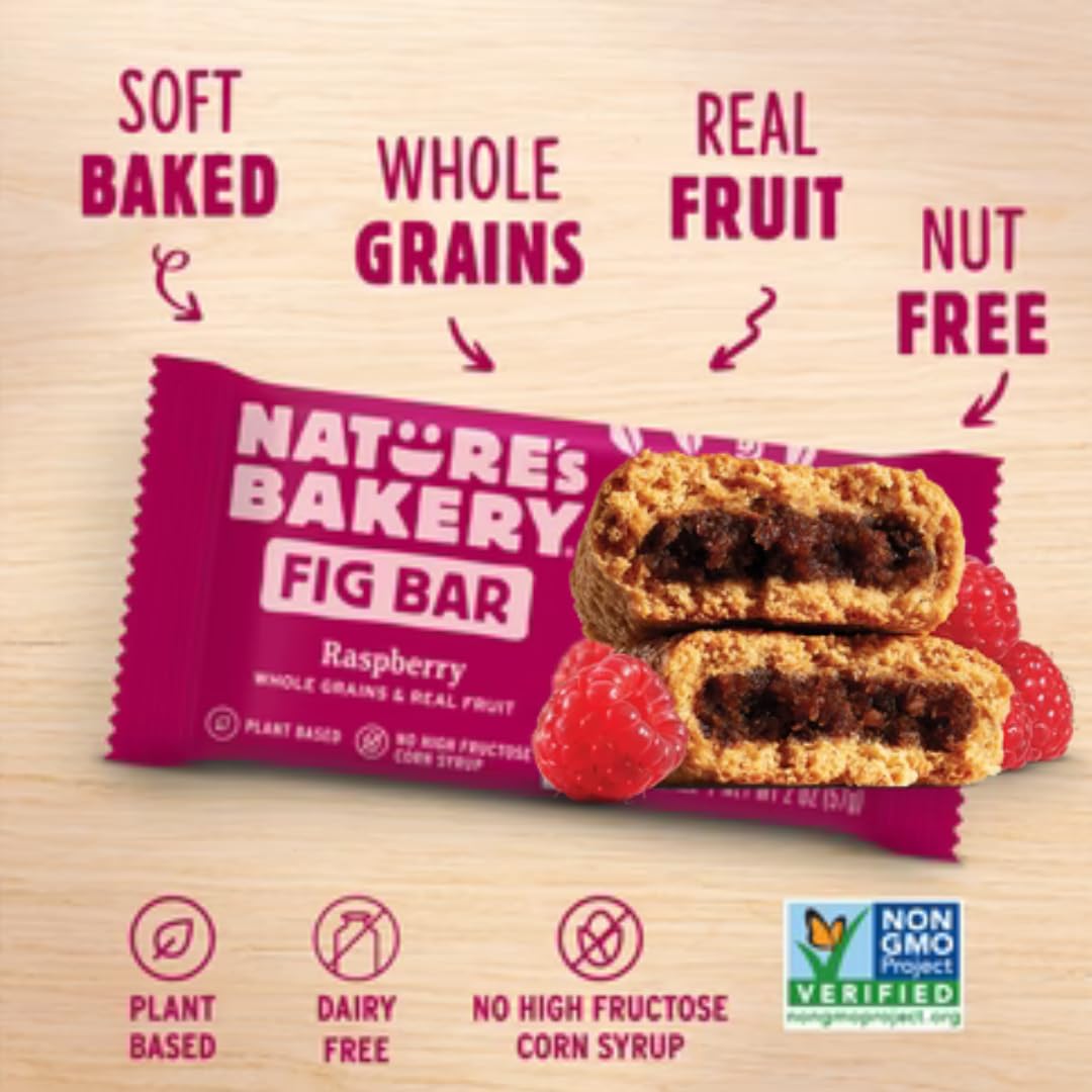 Nature's Bakery oameal crumble raspberry lemon bar, tangy and satisfying