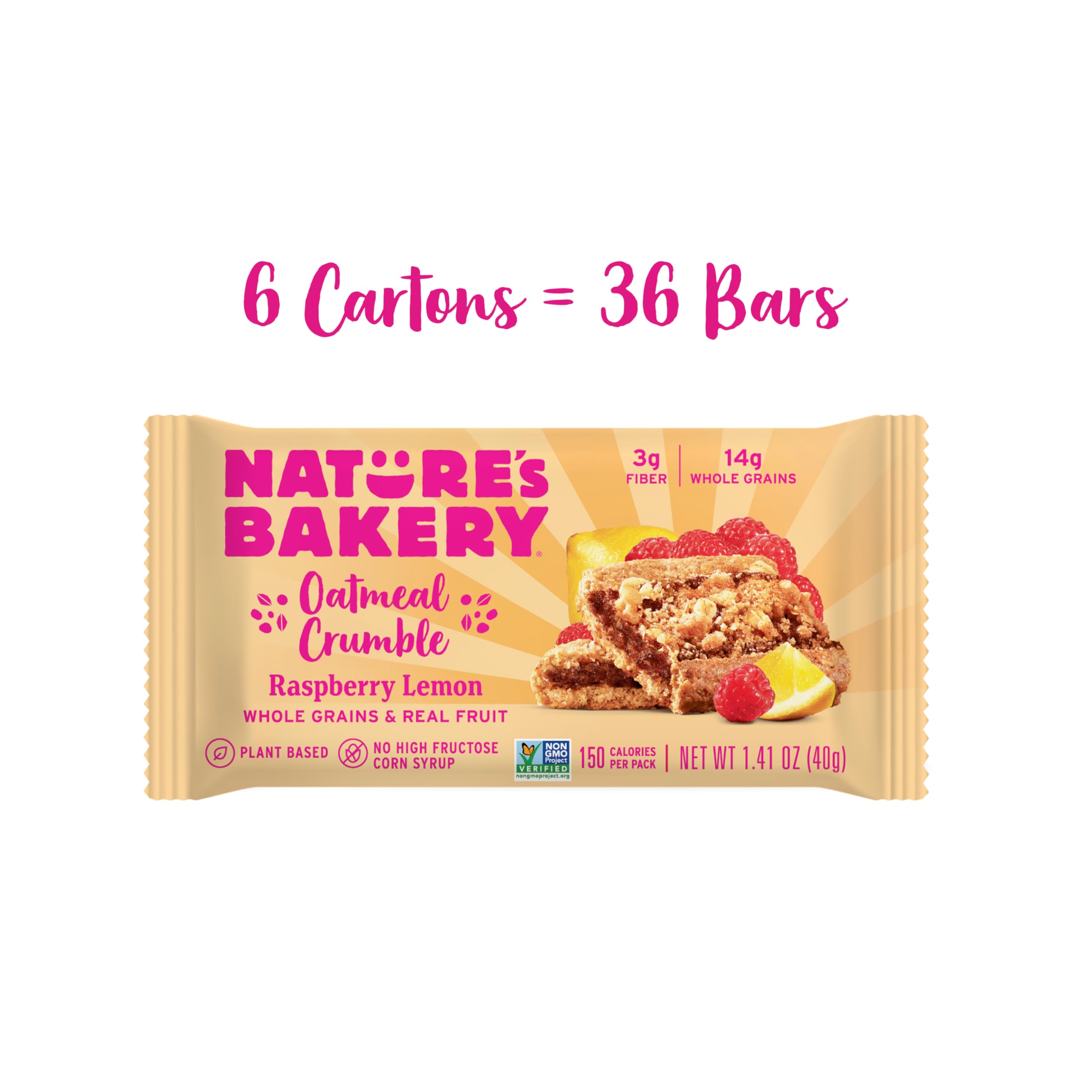 Nature's Bakery Raspberry Lemon Oatmeal Crumble Bars on-the-go snack for busy mornings