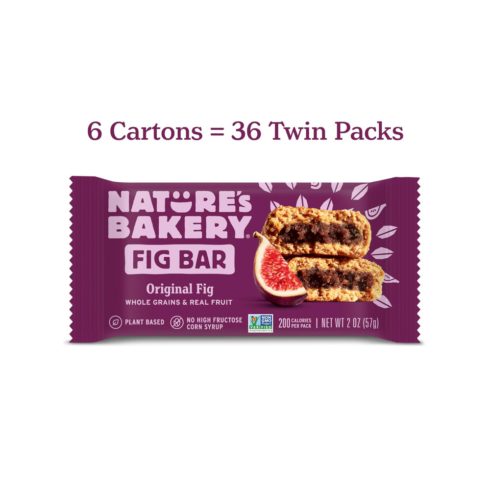 Nature's Bakery Original Fig Bars twin pack display highlights value and portion control.