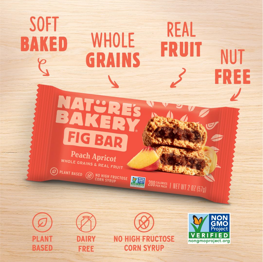 Nature's Bakery Peach Apricot Fig Bars dairy-free and nut-free pack