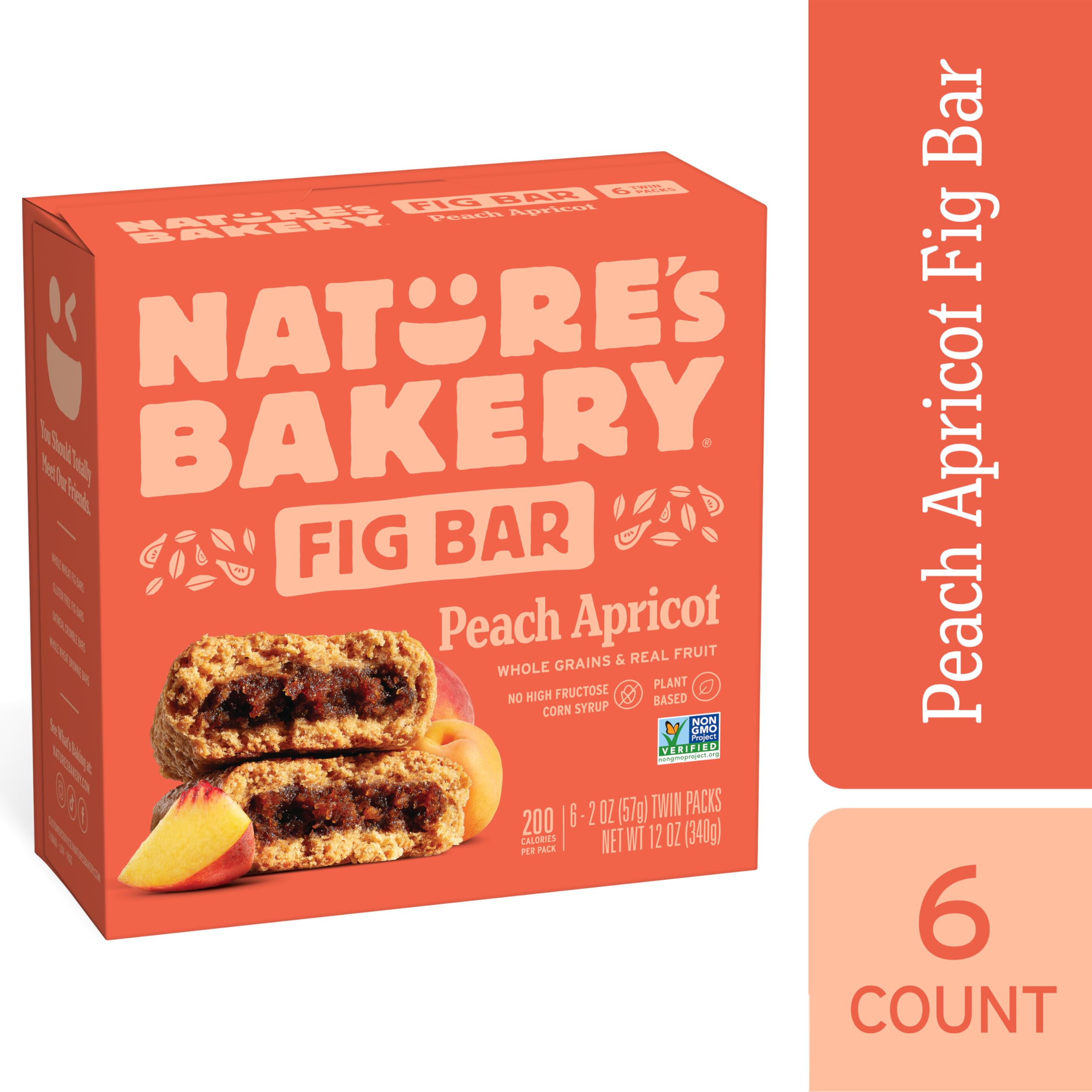 Nature's Bakery Peach Apricot Fig Bars cross-section with real fruit