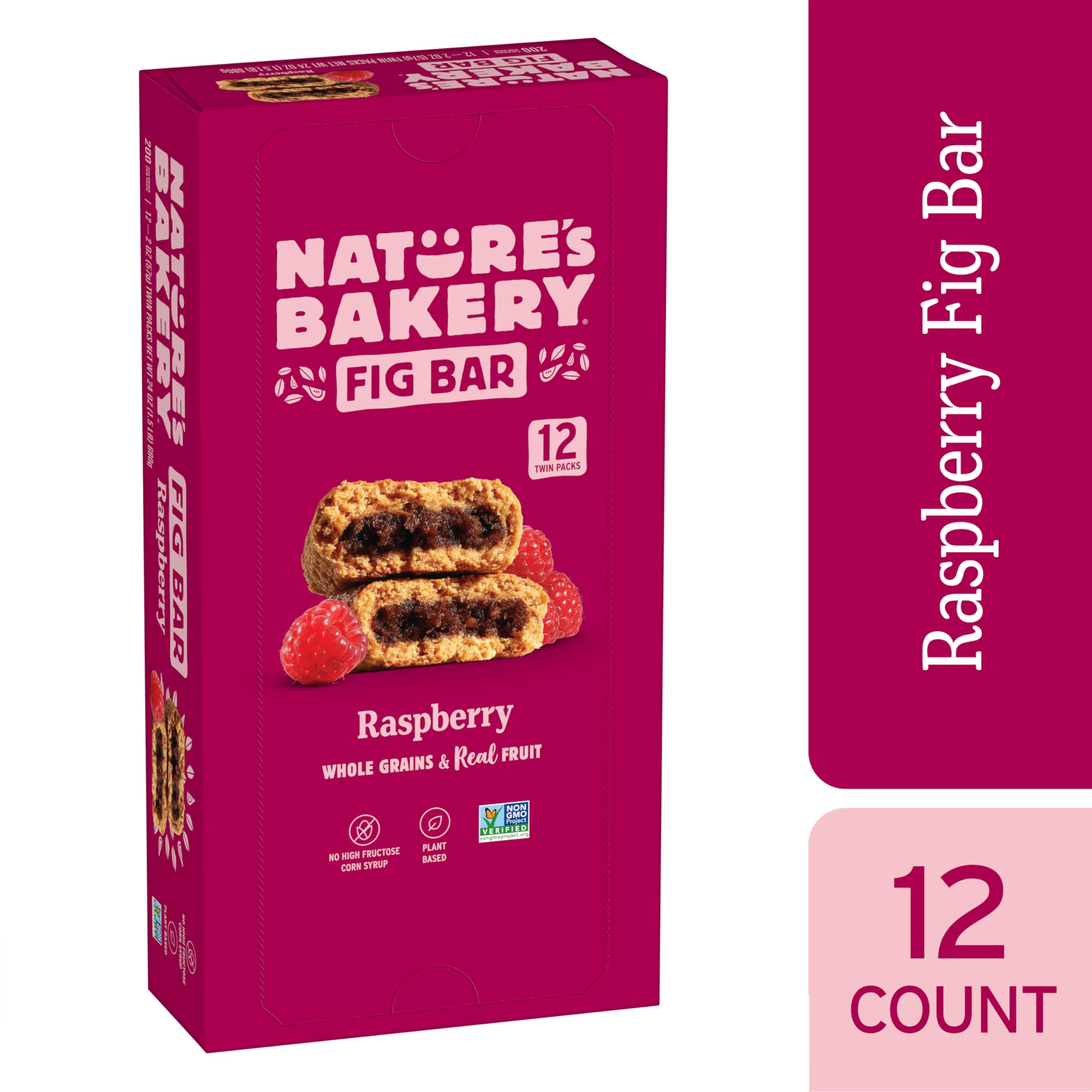 Nature’s Bakery Raspberry Fig Bars with real fruit and whole wheat on display