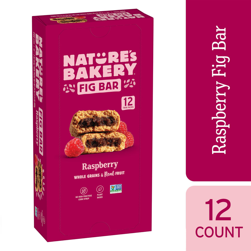 Nature’s Bakery Raspberry Fig Bars with real fruit and whole wheat on display