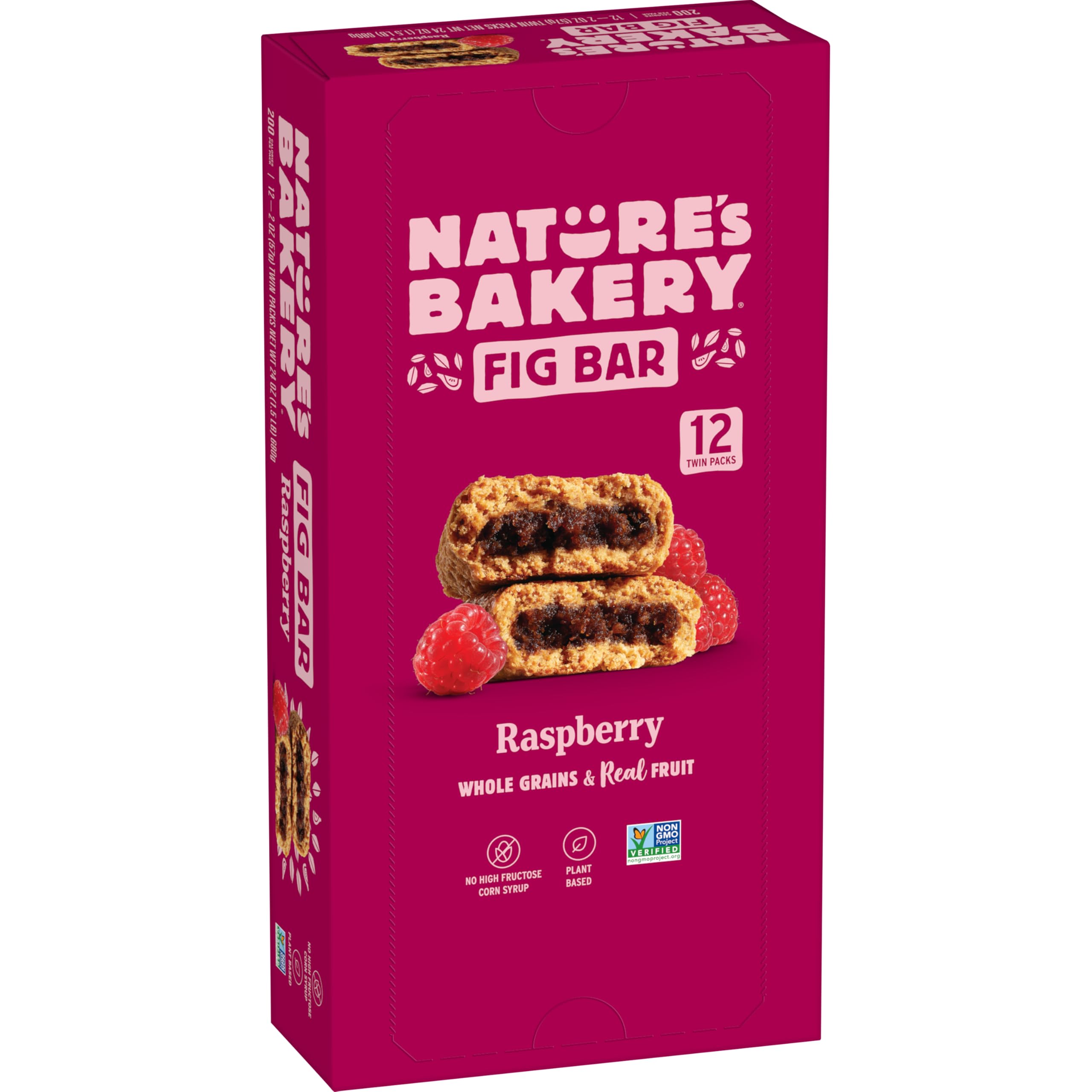 Nature’s Bakery Raspberry Whole Wheat Fig Bars box shown for on-the-go snacking