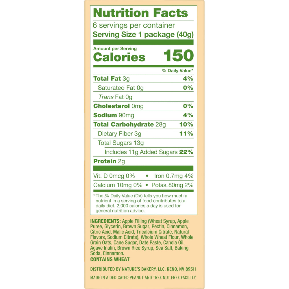 Nature's Bakery soft-baked apple bar with a comforting texture for breakfast or lunchboxes