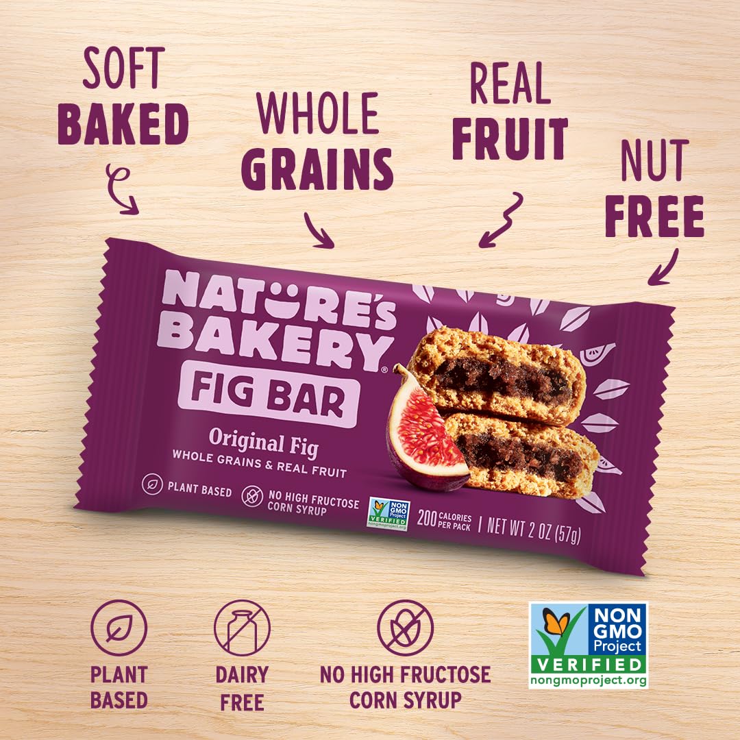 Nature's Bakery soft-baked texture close-up highlights a chewy bite.