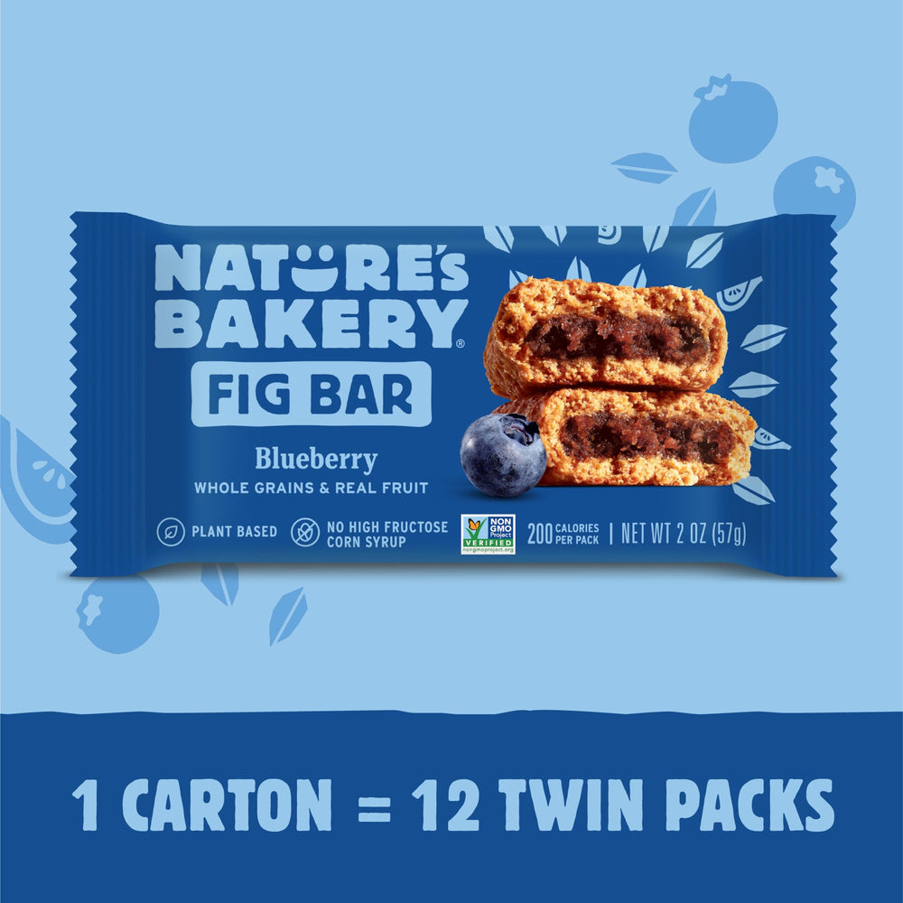 Nature's Bakery Vegan certified label on blueberry fig bars