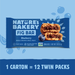 Nature's Bakery Vegan certified label on blueberry fig bars