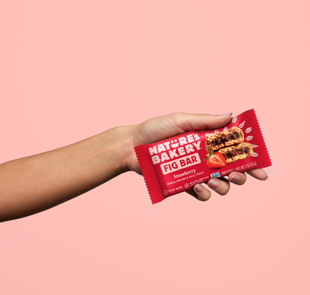Nature's Bakery vegan-certified bars, ideal for plant-based snacks.