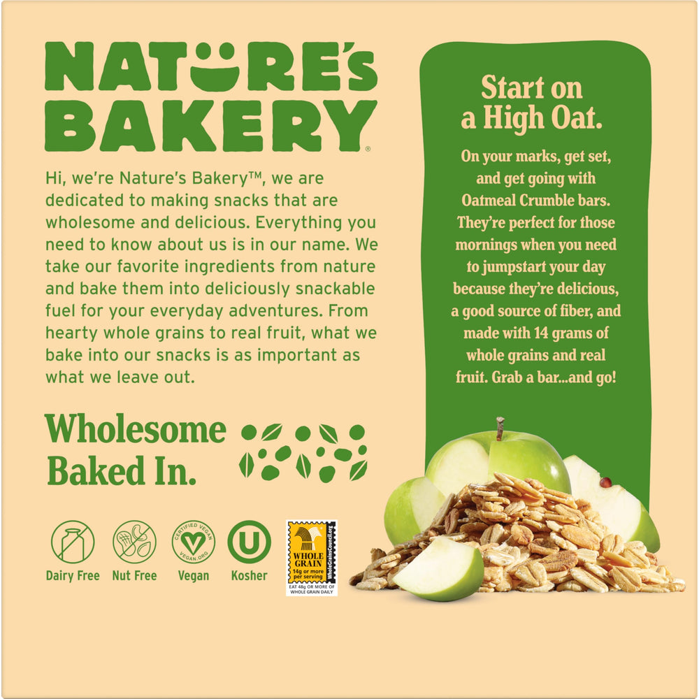 Nature's Bakery Vegan snack bar, plant-based and dairy-free for versatile snacking