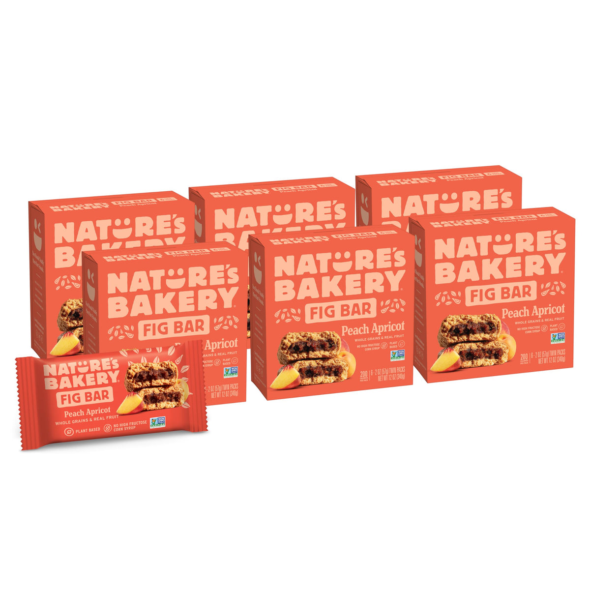 Nature's Bakery Whole Wheat Fig Bars Peach Apricot—soft, wholesome snack for busy days.