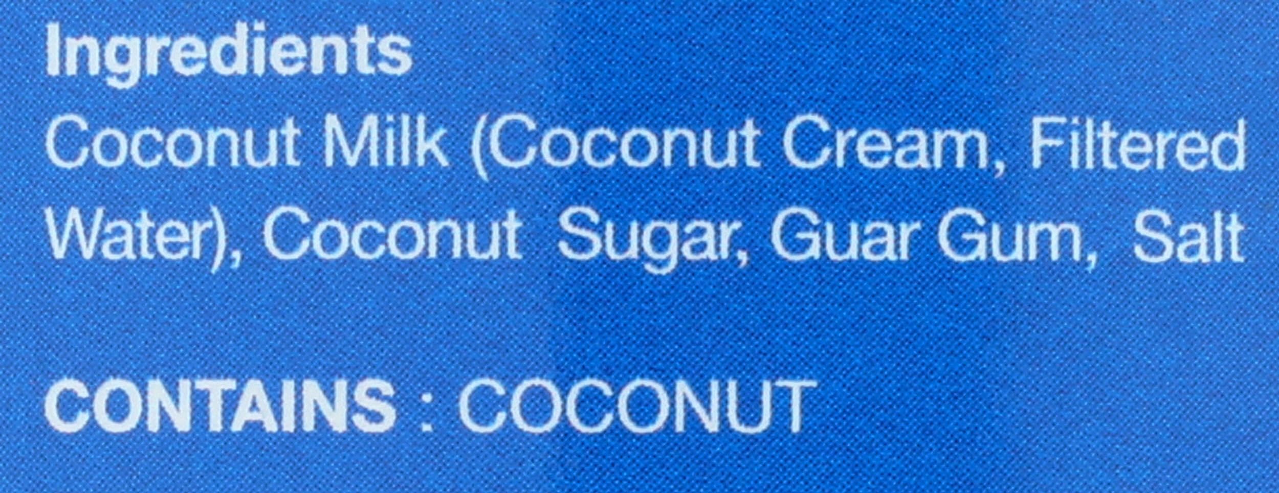 Nature's Charm evaporated coconut milk label conveys allergen-free assurance