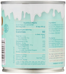 Nature's Charm condensed coconut milk bottle pour, ideal for coffee and sauces.